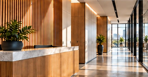 Illustrative commercial reception and interior finish improvements