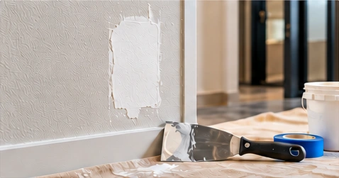 Illustrative drywall surface patch and repair tools